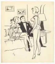 Vintage Humorama Gag Original Art Sexy Good Girl Art by C.G. Mayer