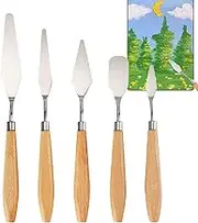 Paint Scraper | Art Painting Tools with Wood Handle - Non-slip Craft Drawing Tool Supplies for Baking Crafting Construction Pottery Gouache Watercolor