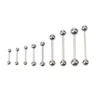 10PCS Stainless steel Ball Tongue Nipple Barbell Rings Bars Body Piercing ZS