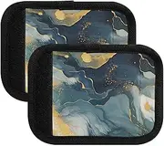 [ODAWA] Gold and Blue Marble Luggage Handle Wraps No-Slip Handle Protector Covers Handle Covers for Suitcase, Carry On, Backpacks, 4 Pack