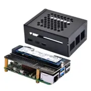 Metal Case with N04 PCIe M.2 Key-M NVMe SSD PCIe Peripheral Board for Raspber...
