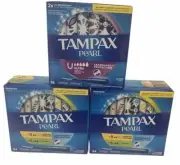TAMPAX PEARL -36 SUPER/32 REGULAR / 18 ULTRA Tampons (86 Total - 3 SEALED BOXES