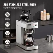 12 Cup Drip Coffee Maker with Dual Glass Carafes and Two Warmers