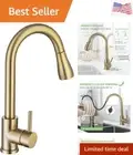 Gold Sink Faucet, Gold Kitchen Faucet with Pull Down Sprayer Stainless Steel ...