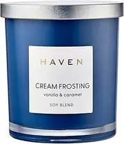 Haven Vanilla & Caramel Scented Soy Blend Wax Candle - Cream Frosting Aromatherapy Home Fragrance & Decor
