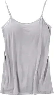[Generic] Women's Fashion Blouses Adjustable Camisole with Frame Bra Stretch Undershirt Business Shirts (Grey, S)