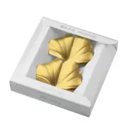 Japanese Cutlery Chopstick Rest Holder Metal Boxed For Gift Ginkgo Leaf / Gold