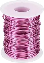 uxcell 16 Gauge / 1.5mm Anodized Aluminum Wire for Jewelry Craft Making, 100 Feet Bendable Flexible Wire for DIY Home Decor Gardening Sculpture, Dark Pink