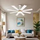 60" Smart Ceiling Fan with Light Remote APP Voice Control Reversible Function