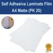 A4 Self Adhesive Cold Laminate Sheet Waterproof Film No Need Machine -PK20 Matte