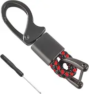 Car Key Fob Keychains, Universal 360 Degrees Rotatable Leather Keys Chain Holder with Anti-Lost D-Ring and Screwdriver