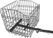 Mobility Scooter Rear Basket, Foldable Heavy Duty Metal Accessory Basket Works with Scooters & Power Chairs Equipped with 1" x 1" Hitch Receiver