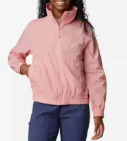 Columbia Time Is Right Full Zip Windbreaker Jacket Womens Large Pink