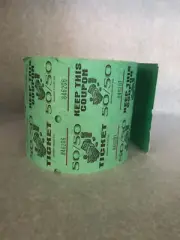 Marquee Raffle Carnival Ticket Roll Light Green "50/50 Ticket" Tickets Vintage