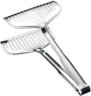 NW 1776 Stainless Steel Serving Tongs Multifunctional Fish Spatula Household Kitchen Tool for Frying and Flipping - Large Size Thickened with Hollow Design (Fish Clip)