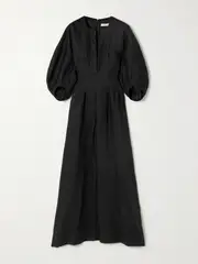 [Faithfull] Faithfull - Soleil Linen Maxi Dress - Black - x small x small Black
