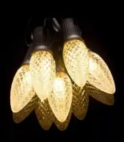 Professional 25 C9 Pure White LED Faceted Christmas Light Bulbs LED Dimmable