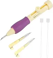 Embroidery Needle Punch, 3 Sizes Needle Pen Punch Needle Starter for DIY Craft Threaders Sewing Knitting Beginner (Yellow and Purple Gradient)