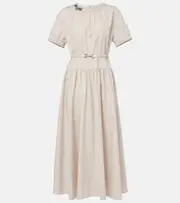 ['S Max Mara] 'S Max Mara Terry cotton poplin midi dress UK 12 grey