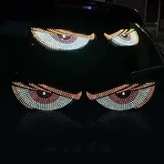 Car Eyes LED Light USB Demon Eye Decorative Light,Devil for Car Windshield,Flexible Dynamic LED Devil's Window Screen Display,for SUVs Pickups Trucks RVs (White)