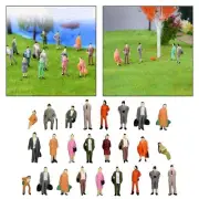 25Pcs 1/87 Mini Passenger Figure Road Architectural Micro Landscape HO Scale