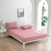 Dreamaker Micro Flannel Combo Fitted Sheet Set Pink Pearl Double