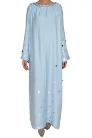 [AMARI] SILK COTTON CAFTAN L BLUE