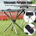 Portable Telescopic Folding Stool Stainless Steel Camping Fishing Travel Seat AU