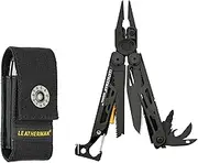 Leatherman Signal Multitool with Nylon Sheath - 19-in-1 Attachments with Pliers, Knife, Saw, Hammer & Fire Starter- 4.5" Closed - Black - Ideal For Camping Survival Emergency Preparedness & EDC