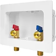 EFIELD Premium Washing Machine (Laundry) Outlet Box with Center Drain, 1/2 inch Sweat MIP x 3/4 inch MHT Connection, White (Standard)
