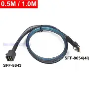 PCIE 4.0 Slimline SAS SFF-8654 Cable 4i to Mini SAS HD SFF-8643 Adapter Cable
