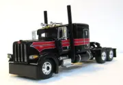 DCP black w/red stripes Peterbilt 389 63" sleeper tractor new no box 1/64