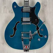 Hagstrom Tremar Viking Deluxe Semi-Hollow Guitar Resinator Fretboard Cloudy Seas