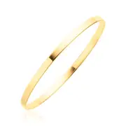 Zamel's 9ct Yellow Gold 63x4mm Solid Polished Flat Bangle Women's Jewellery