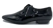 $800 Saint Laurent Jonas Black Patent Leather size US 10.5, Made in Italy