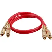 Speakers Premium 2 Foot Dual RCA Male To Dual RCA Male Audio Patch Cable, Red...