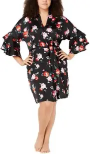 INC International Concepts Womens Plus Size Satin Flounce Sleeve Wrap Robe 2X