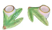 Pair Herend Candlesticks With Leaves 7967