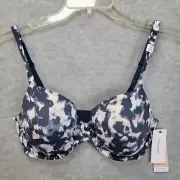 Calvin Klein Perfectly Fit Full Coverage Bra F3837 Blue Tie Dye Womens 34DD NWT