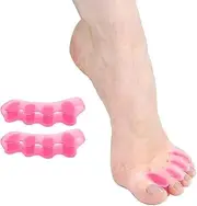 Toe Separator, Soft Gel Toe Spacers to Correct Bunions, Toe Stretcher for Therapeutic Relief from Plantar Fasciitis, Claw Toes,Hammer Toes, Foot Pain for Women & Men(Pink One Pairs)