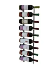 RevueVino wall mounted metal wine rack - Silver - 9 Bottles - 3 Foot - 1 Deep