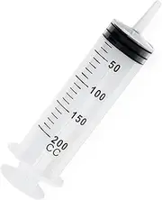 200ml Large Syringe with 4 Inch 18G Blunt Needle and Cap, Individual Sealed, Plastic Garden Syringes for Liquid, Paint, Epoxy Resin, Oil, Watering Plants, Refilling
