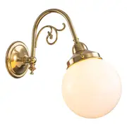 Lorna Brass Wall Lights Melbourne Gloss White Glass Period Lighting Sphere Victoriana Inspirations