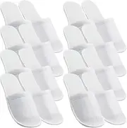 FRCOLOR 6 Pairs Slippers White Spa Slippers Closed Toe Hotel Slippers Non Slip Travel Slippers Fit Size for Women and Men 27x10cm