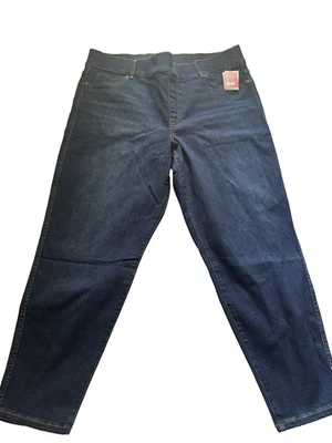 Spanx Pull On Womens Small Ankle Skinny Jeans Stretch Dark Wash SIZE 3X