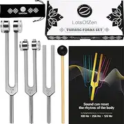 Tuning Forks for Healing (128Hz, 256Hz, 512Hz) — Body Weighted Tuning Forks Medical for Healing Chakra Set — Medical Sound Healing Tools, DNA Repair — Frequency Healing Devices