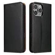 For iPhone 16 Pro Max Case Leather Flip Wallet Folio Cover Stand Black
