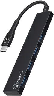 Bonelk Long-Life USB-C 4 Port USB Hub (Black)