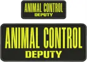 ANIMAL CONTROL DEPUTY EMBROIDERY PATCH 4X10 AND 2X5 VELCR@ ON BACK YELLOW/BLACK