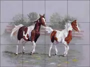 Horse Tile Mural Forget Equine Art Ceramic Backsplash RW-VFA010